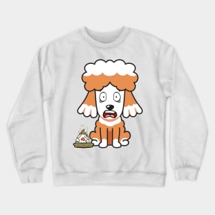 Funny brown dog steps on a dirty diaper Crewneck Sweatshirt